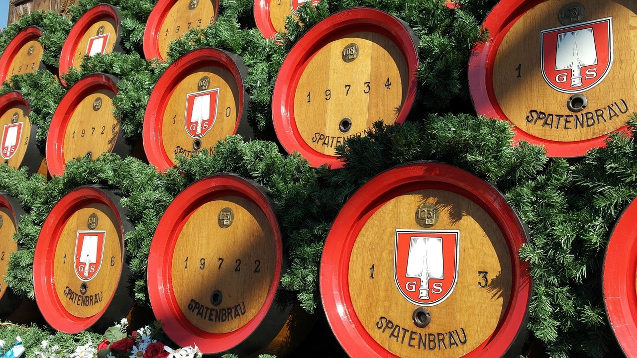 German beer kegs barrels