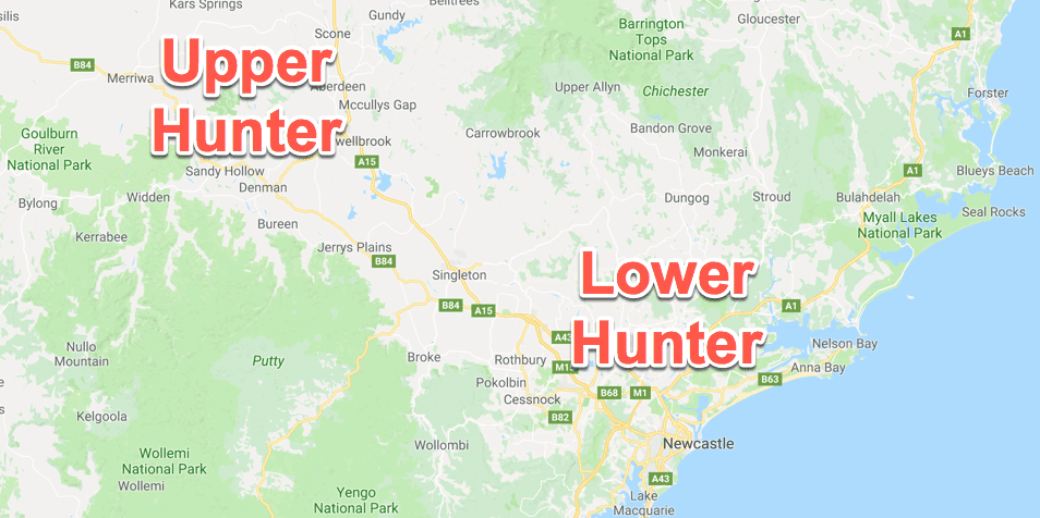 Hunter Valley map