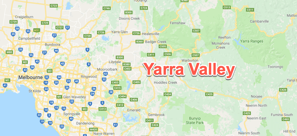 Yarra Valley map